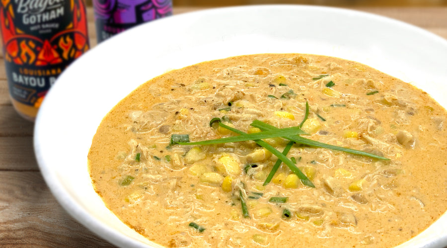 Bisque de maíz y cangrejo de Luisiana