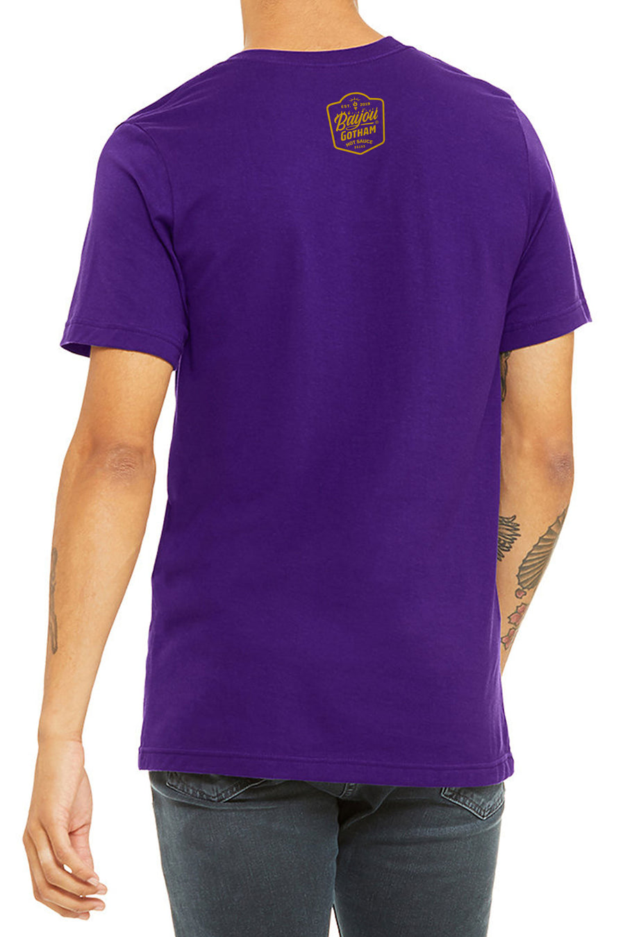 Bayou Gotham Purple and Gold Fleur de Lis T-Shirt